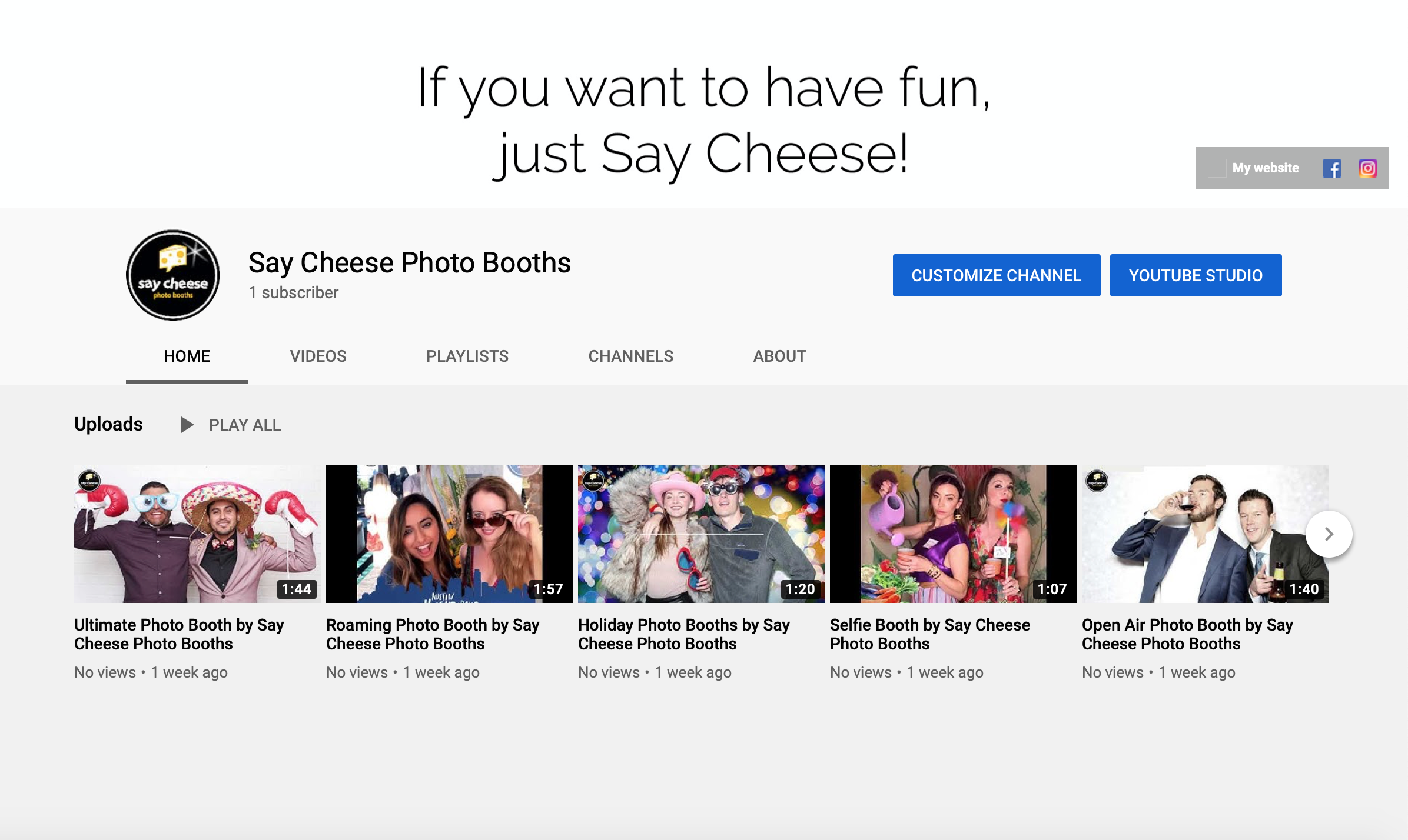 Say Cheese on YouTube photo booth youtube